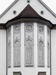 Sgraffiti, am Chor der Pfarrkirche St. Georg und Zeno, Arth